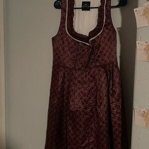 Chic Brown Heart Print Dress